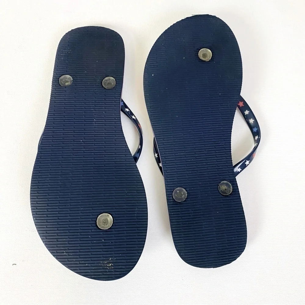 Vera Bradley Red White and Blue Paisley Star Print Flip Flops Size 7/8